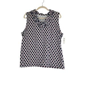 Talbots Petite PXL Womens Top Multicolor Sleeveless Ruched V-Neck NWT $39.50